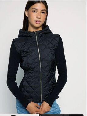 Herizon Valley Mixed Media Jacket In Black Size L NWT
